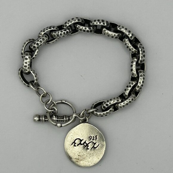 Exex Sterling Silver Sunflower Toggle Clasp Bracelet By Claudia Agudelo - Picture 2 of 6